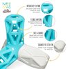 Messy Mutts Totally Pooched Squeak n' Stuff Pyramid | 5” Durable TPR Dog Toy with Squeaker | Made for Tough Chewers | Interactive Treat Puzzle for Dogs | Grey/Teal
