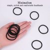 LUERMINJP Black Hair Ties Ouchless Ponytail Holders, 80Pcs No-metal Elastic Band for Braids Thick and Curly Hair, Seamless Hair Elastics 1.96 * 0.11”Hair Accessories for Women and Girls