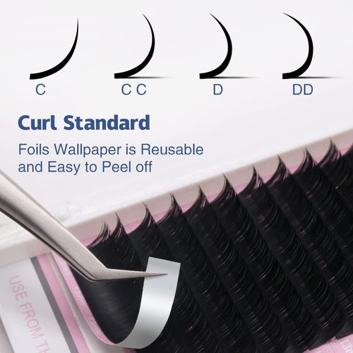 Qeelasee Ellipse Eyelash Extension 0.15 D Curl 11mm Flat Eyelashes False Mink Individual Eyelash Extension Professional Salon Used Black Mink False Lashes Mink Lashes Extensions