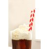 Kikkerland, Red and White Biodegradable Paper Straws, Striped, Box of 144
