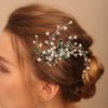 Jumwrit Wedding Hair Pins Sparkly Rhinestone Beaded Headpiece Handmade Silver Hair Piece Bridal Hair Accessories for Bride Bridesmaid