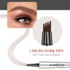 Eyebrow Pencil Microblade Eyebrow Pen - Waterproof Eyebrow Pen 4 Fork Tip Pencil Smudge Proof Long Lasting Brow Pen, Light Brown