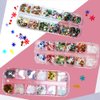Christmas Nail Art Sequins, EBANKU 3 Boxes Holographic Laser Snowflake Star Nail Glitter Sequins for Acrylic Nails Mixed Shape Xmas Nail Glitter Flakes Decoration
