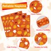 96Pcs Thanksgiving Party Supplies Fall Themed Party Plates and Napkins Autumn Pumpkins Leaves Paper Tableware Disposable Dinnerware Set Maple Party Decorations Favors for Holiday Picnic, Serves 24