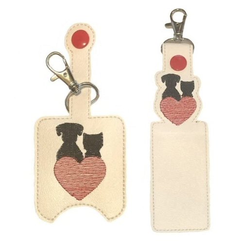 Cat and Dog Heart Hand Sanitizer Holder and/or Lip Balm Holder