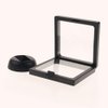 lasenersm 3 Pieces Coin 3D Display Stand Box Set Diamond Square Medallion Challenge Coin Chip Display Stand Holder 3D Floating Frame Display Stand Box for Coin Medallions Jewelry 4.33"x4.33" Black