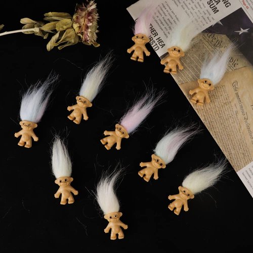 AEVBSOY 10 Pcs Lucky Dolls Set Mini Troll Dolls PVC Vintage Doll Mini Action Figures Cake Toppers for Party Favors School Projects Arts and Crafts Toys Party Supplies
