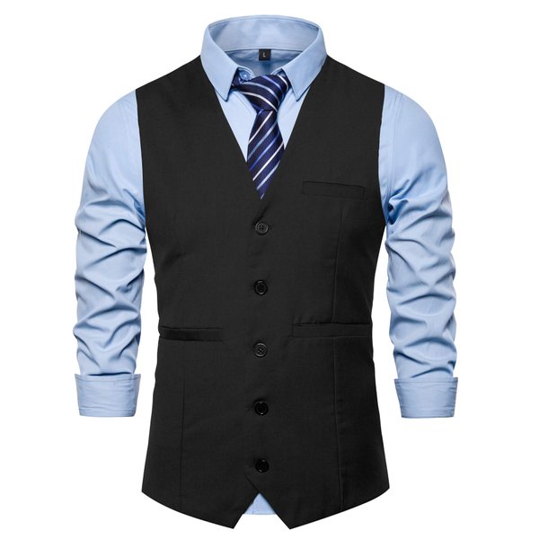 DONGD Mens Formal Suit Vest Business Dress Vest for Suit or Tuxedo