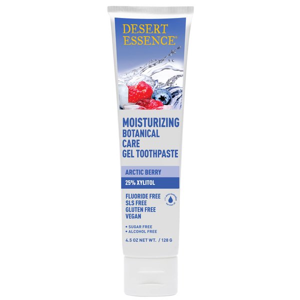 Desert Essence, Moisturizing Botanical Care Gel Toothpaste 4.5 oz. – 25% Xylitol - Increase Moisture and Saliva - Neutralize Bacteria -Soothe Gums