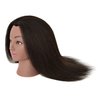 FUTAI 100% Human Hair Mannequin Head for Hairdresser Practice Braiding Styling Manikin Cosmetology Doll Training Head Coloring Bleaching Dyeing Curling Cutting Updos Display with Table Clamp Stand