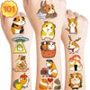 101 PCS Cute Guinea Pig Temporary Tattoos Themed Birthday Party Decorations Favors Supplies Décor Hamster Pet Mouse Animal Tattoo Stickers Gifts For Game Boys Girls Classroom School Prizes Reward
