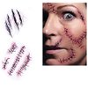 DNHCLL 10 Sheetss Scar Tattoos Temporary - Zombie Party Supplies Cosplay Props, Horror Realistic Fake Bloody Wound Stitch Scar Scab Waterproof Temporary Tattoo Sticker Halloween Masquerade Prank