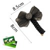 Generic 4Pcs Telephone Wire Hair Bands Bowknot Hair Ties Black Rhinestone Braided Spiral Phone Cord for Women Girls Ponytail Holder Daily Hair Accessories