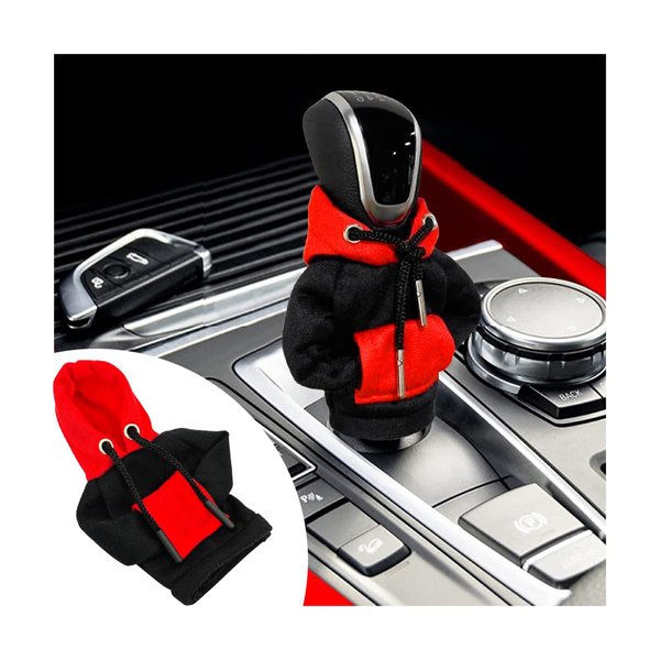 BESULEN Car Shift Gear Cover, Fashionable Sweater Hoodie Auto Shift Knob Cover, Soft & Comfortable, Universal Fit Automotive Gear Shift Knob Protector Cover