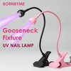 UV Nail Lamp LED Light for Gel Nails, BORNBYME 3W Portable Goose Neck UV Light with Fixed Clip USB Charge for Nail Salon Home Lamp for Gel X Nails, Black