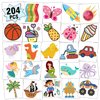 Partywind Temporary Tattoos for Kids, 204 Individually Wrapped Sheets Kids Tattoos Stickers, Kids Birthday Party Supplies, Goodie Bag Fillers, Toys for Boys and Girls