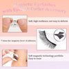 Magnetic False Eyelash, Reusable False Eyelashes, Natural Striped Eyelashes Set, Fluffy False Eyelashes with Wearing Clip & Applicator, No Glue Magnetic Lashes with False Eyelash Tool, 1 Pair