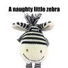 Ice King Bear Zebra Stuffed Animal Soft Plush Toy 10 Inches (Hand Knitted)