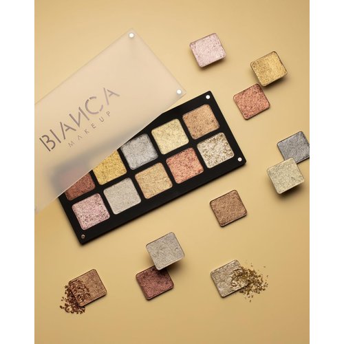 BIANCA MAKEUP Chromatic Eyeshadow Palette | 10 Vibrant Shades for Unlimited Creativity. (Metalic)