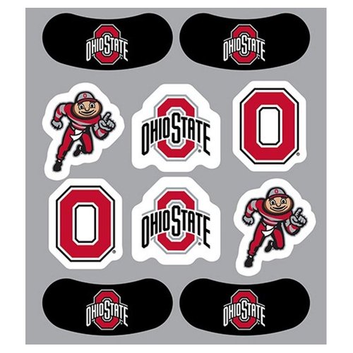 Ohio – Waterless Peel & Stick Temporary Tattoos – 10-Piece Combo – 6 Spirit Tattoos & 4 Eye Strips
