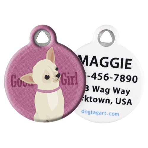 Dog Tag Art Good Girl - Chihuahua - Custom Pet ID Tag for Dogs and Cats Small Size