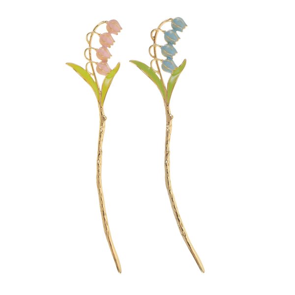 Beavorty 2pcs tulip hairpin women hair accessories hair stick for hair bun hair fork hair accessories for women hair sticks for buns women hair stick women hairpins girl flowers Metal bride