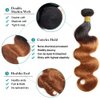 26 28 30 inch Brown Human Hair Bundles 1B30 Brown Body Wave Bundles Two Tone Brazilan Black Root To Brown Bundles Human Hair Weave Virgin Remy Hair Extensions Double Weft 1B/30 Bundles Human Hair