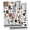 Greek Roman Mythology Monsters Temporary Tattoo Water Resistant Fake Body Art Set Collection - Color (One Sheet)