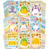 Aowplc 32 Sheets Easter Make A Face Animal Stickers Mix and Match Easter Crafts for Kids Party Favors Supplies