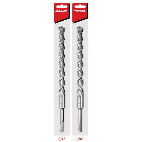 Makita 2 Pack - SDS-Plus 3/4” Drill Bits For SDS+ Rotary Hammers - 10" Deep Drilling Into Concrete & Masonry