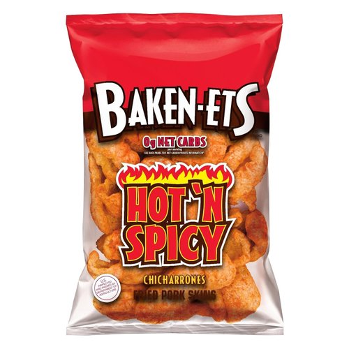 Baken-ets Hot 'N Spicy Fried Pork Skins, 2.5 oz