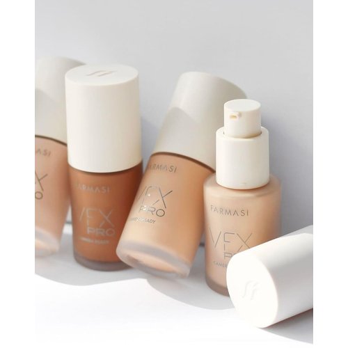 FARMASi Vfx Pro Foundation, Full Coverage Liquid Cream, Lightweight Long Lasting Coverage, Breathable Skin Moisturizer with Color True Matte Blending, Face Makeup, 1 fl. oz / 30 ml - NATURAL BEIGE N12