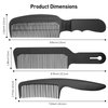 3 Pieces Hair Cutting Comb Barber Comb for Men Women Hair Styling Combs Fine Teeth Carbon Comb Set Anti Static Heat Resistant Hairdressing Comb