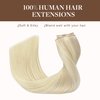 GOO GOO Wire Hair Extensions Human Hair, 17/22/60 Ash Blonde with Golden Blonde and Platinum Blonde Balayage 12inch 70g, Invisible Wire Hair Extensions with Transparent, Seamless Fish Line Hairpiece