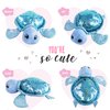 Athoinsu 12'' Blue Turtle Plush Pillow Soft Plush Toy with Reversible Glitter Sequins Sparkle Birthday Children's Day Valentine's Day for Kids Boys Girls Toddlers