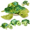 Aoriher 5 Pieces Plush Turtle Set 12 Inch Stuffed Sea Turtle Mom with 4 Little Plush Turtles Soft Plush Stuffed Animal Toys Tortoise Hugging for Birthday Party Favors Easter, Christmas (Cute Style)
