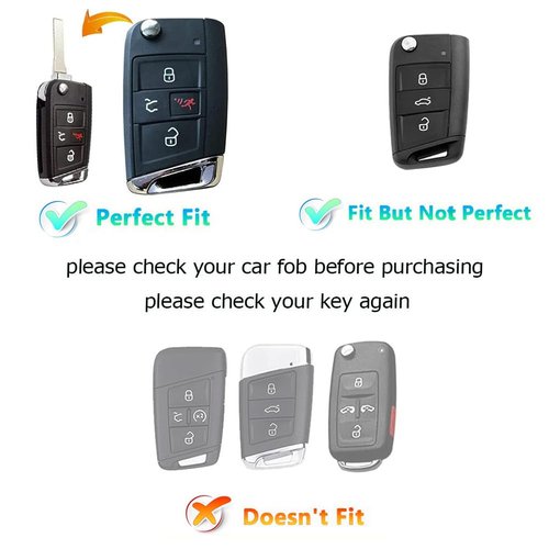 Tautrophen Key Fob Cover for Volkswagen VW 2015-2024 Car Keys Case Protector for Tiguan Golf GTI Altas Jetta Taos Soft TPU