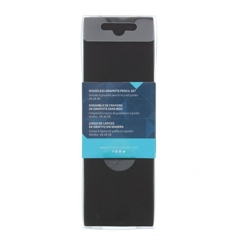 Art Alternatives Woodless Graphite Pencil Art Tin Set, 6-Pieces - 2B, 4B, 6B soft grade pencils for drawing and sketching