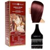 Surya Brasil All Natural HENNA Hair Color CREAM Plant Extracts, Semi-Permanent for Grey Coverage (with Brush) Brazil (MAHOGANY)