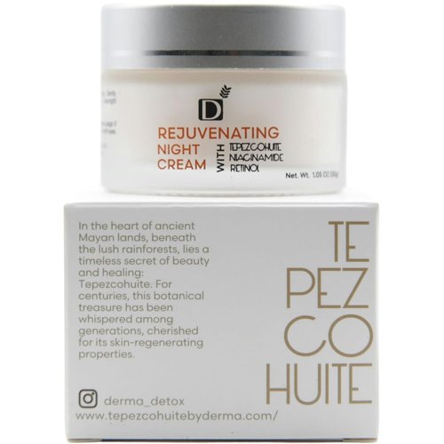 Rejuvenating Facial Night Cream with Retinol, Tepezcohuite, Niacinamide - cruelty-free, vegan, paraben-free silicone-free Mexican Natural skincare ingredients