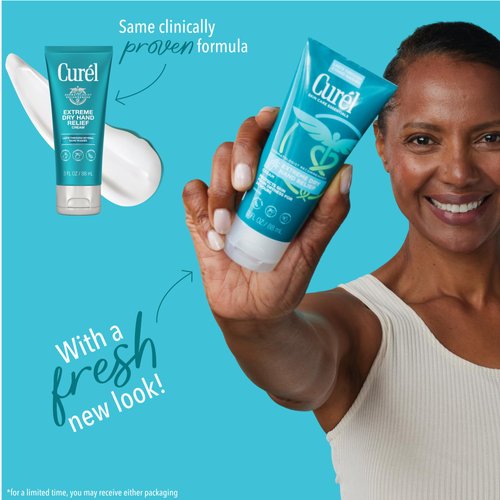 Curel Extreme Dry Hand Dryness Relief, Travel Size Hand Cream, Easily Absorbed for Long-Lasting Relief after Washing Hands, with Eucalyptus Extract, 3 Ounces