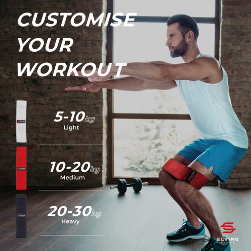 ELVIRE Fabric Resistance Bands| Exercise Bands Set of 3 | Booty Bands for Women Workout Bands Resistance Loops | Leg Bands for Working Out Glute Bands, Squat Bands