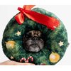 Christmas Wreath Dog Toy Premium Plush w/Squeaker & Crinkle