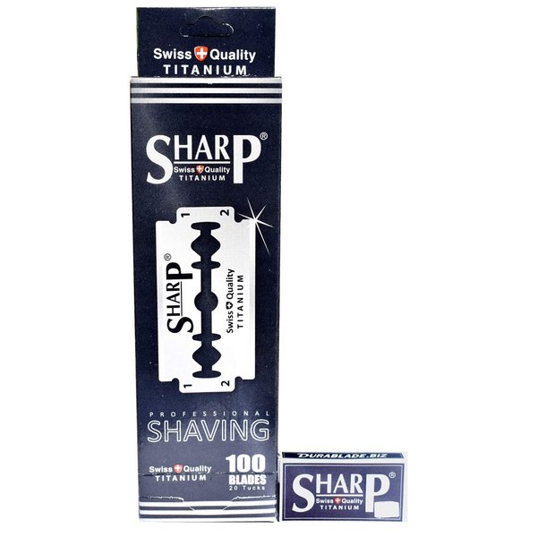100 Sharp Titanium Double Edge Razor Blades For Safety Razor - Men´s Safety Razor Blades For Shaving For Men For A Smooth And Clean Shave (1 Year Supply)
