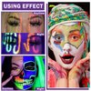 QIUFSSE 10 Colors Neon Face Paint Glow in The Dark Makeup Water Activated Eyeliner Palette Blacklight UV Face Body Paint for Adults Kids Halloween Makeup (01)