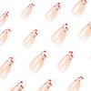 White French Tip Press on Nails Almond Summer Cherry Fake Nails Medium Length Glue on Nails Glossy Almond Medium Nails Acrylic False Nails Exquisite Design Stick on Nails for Women Girls Nail Art