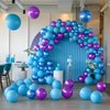 Purple Blue Teal Balloon,50 Pcs 12 Inches Metallic Blue Purple Teal Balloons Confetti Balloons for Kids Video Game Party Decoration Baby Shower Engagement Party Supplies