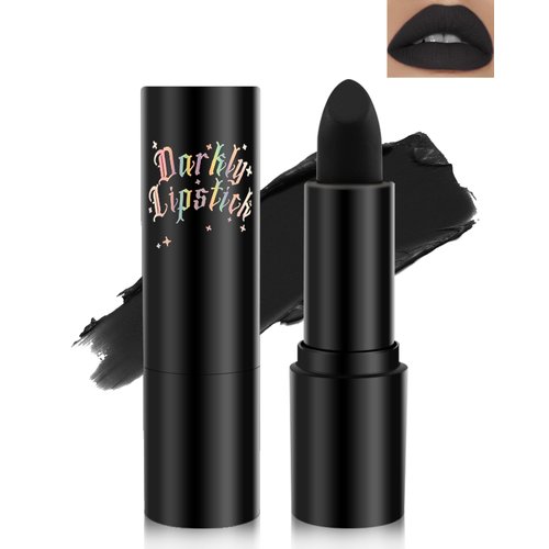 Matte Lipstick, Black Gothic Velvet Creamy Full Coverage Lip Gloss, Long Lasting Waterproof Lip Tint Stain, Non-stick Lightweight Tinted Lip Balm, Halloween Cosplay Lip Makeup for Women-05