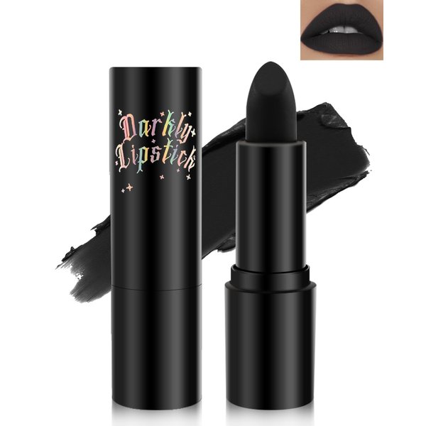 Matte Lipstick, Black Gothic Velvet Creamy Full Coverage Lip Gloss, Long Lasting Waterproof Lip Tint Stain, Non-stick Lightweight Tinted Lip Balm, Halloween Cosplay Lip Makeup for Women-05