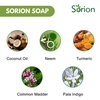 Sorion Soap for Face and Body - Comforting Skin Care with Coconut Oil, Neem, Turmeric and Pala Indigo Essential Oils